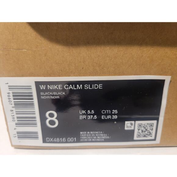 Nike Calm Slide Womens Black Basic Active Slides Size 8 DX4816 001 Brand New - Picture 2 of 12